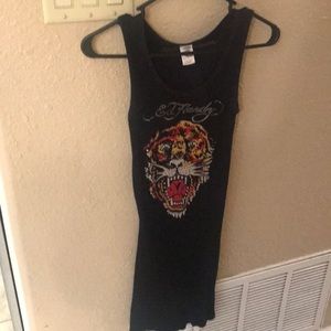Ed Hardy tunic ribbed tank
